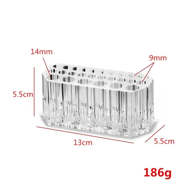Прозрачный акриловый Органайзер для косметики с 26 отверстиями, держатель для кистей для макияжа, подставка-органайзер для губ, подставка для женщин, для ежедневного использования