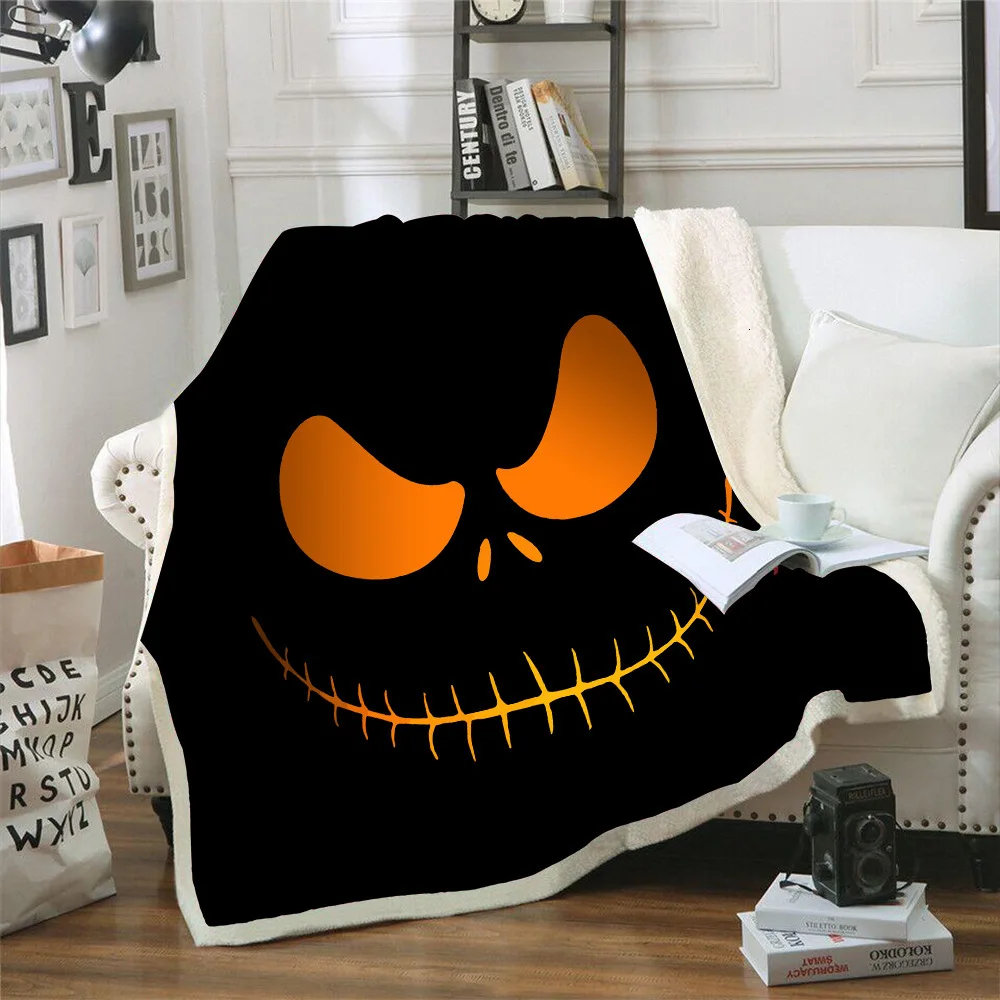 

Halloween Throw Blanket 3D Printed Plush Sherpa Fleece Velvet Coral Sofa Blanket Microfiber Couch Cover Soft Manta Drop Shipping