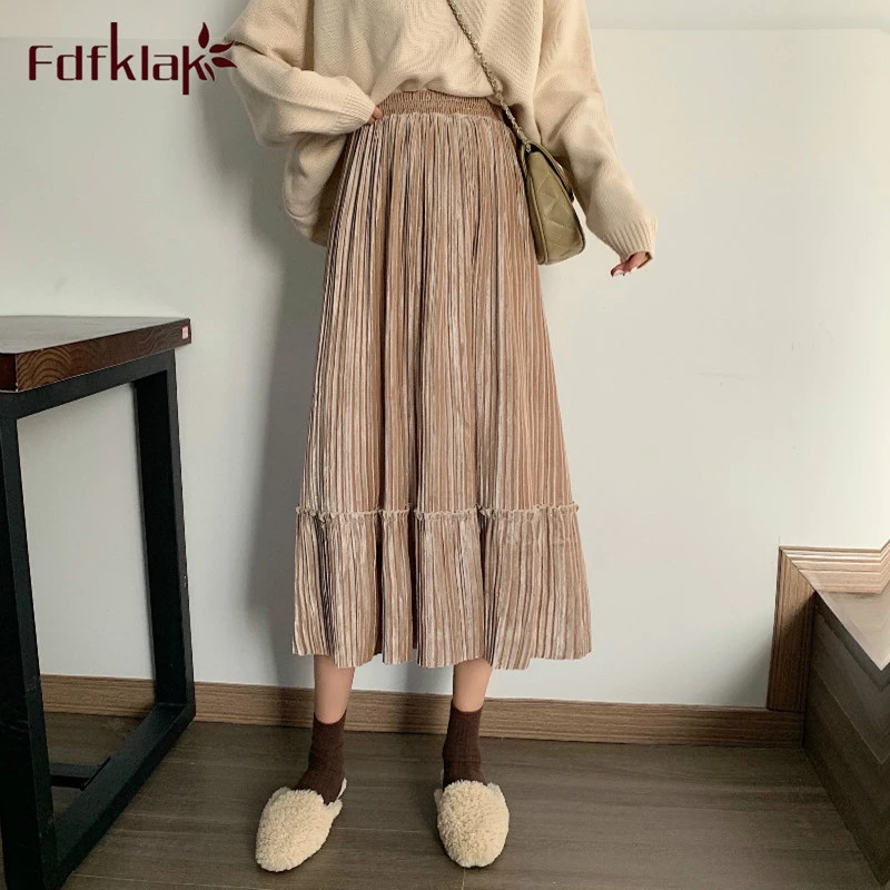 Mid length velvet skirts Clearance