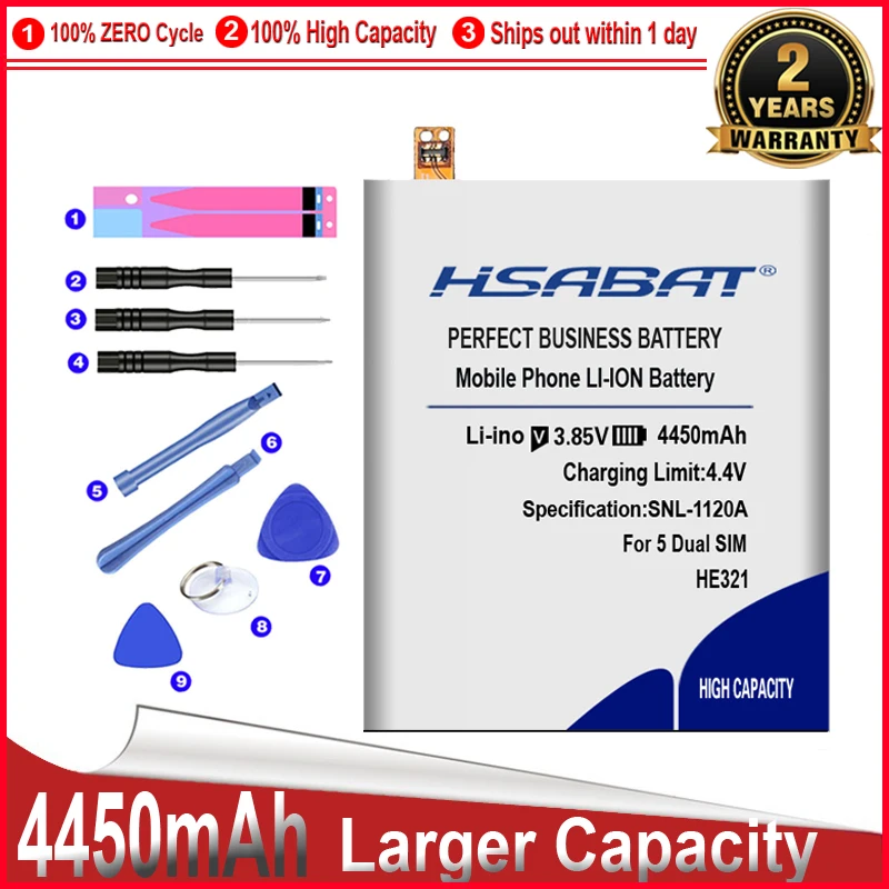 HSABAT 0 цикл 100% новый 4450mAh HE321 аккумулятор для Nokia 5 Dual SIM (TA-1053 DS) N5 HE336 3 1 Бесплатная
