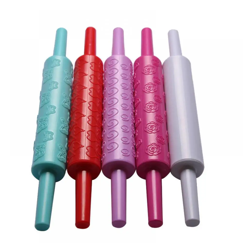 Christmas Embossing Rolling Pin Plastic Rolling Pins With Pattern For Cake Fondant Dough Roller Cake Decorating Tools