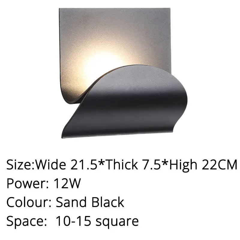 Black L22xw21.5x7.5 Настенный светильник s Современный Стиль Спальня светодиодный светильник s гостиная настенный светильник ing домашние лампы теплый белый светильник - Цвет абажура: Black L22xw21.5x7.5