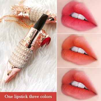

Matte Lipstick Fashion Style Ladies Birthday Gift Black Lipstick Color-changing Lipstick Three-color Lipstick Non-stick Cup Hot