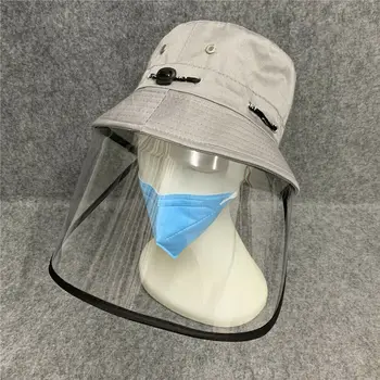 

Anti-spitting Protective Hat Cover Outdoor Anti- Fisherman Hat Adjustable Letter Print Clear 2020
