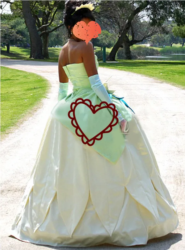 Robe de Princesse Tiana pour Cosplay, Costume de Carnaval