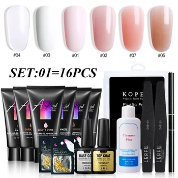 

Azure Beauty 16Pc/Lot Full Set Acrylic Extend Led Nail Gel Polish Nail Art False Nail Tools Tips Fast Building Extension Lacquer