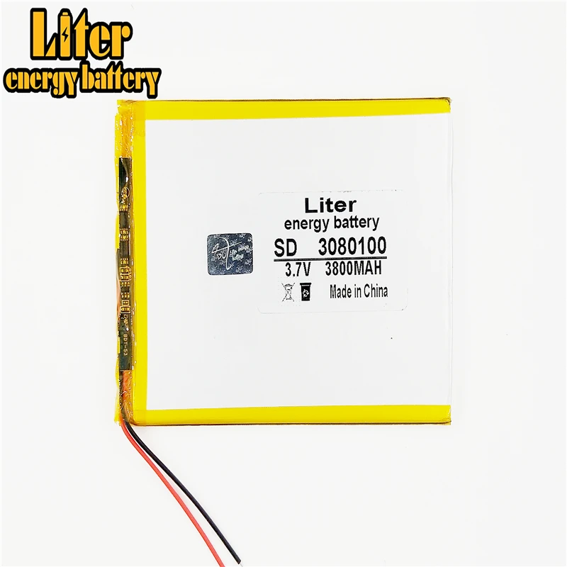 3.7V 3800mAh 3080100 Lithium Polymer Li-Po li ion Rechargeable Battery cells for tablet pc 7 inch 8 inch 9inch