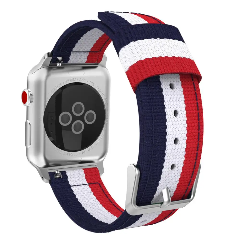 Ремешок MoKo для Apple Watch 42 мм 44 тонкий тканый Нейлоновый Регулируемый сменный