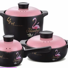 Жаростойкая керамическая кастрюля для сохранения здоровья Фламинго домашний открытый огонь керамический горшок кухонные горшки суповый горшок