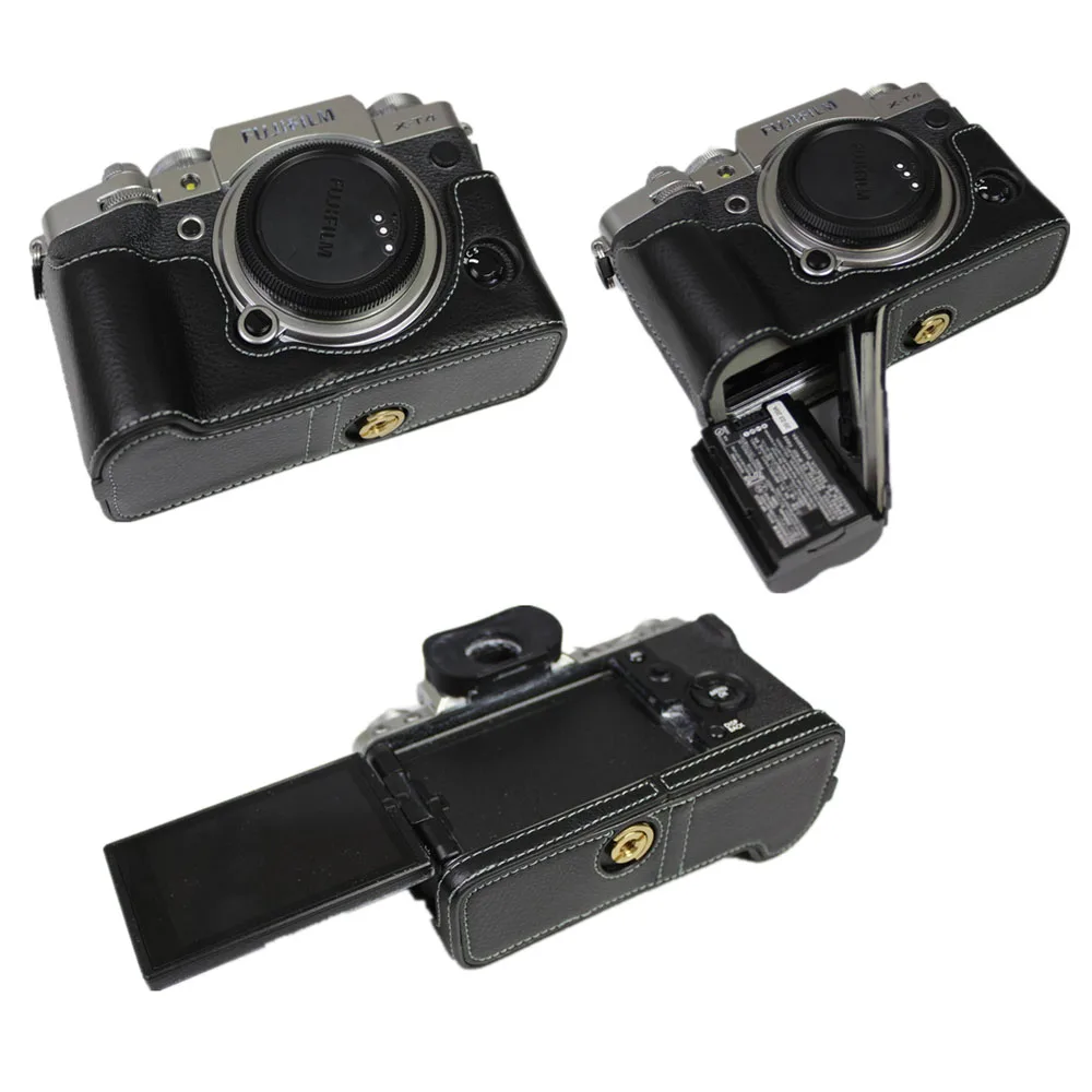Genuine Leather Camera Bag Case For Fujifilm Fuji Xt4 Xt4 Half Body