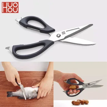 

HuoHou Multifunctional Kitchen scissor Detachable scissors Nutcracker Bottle opener Bone Cutter Cook Tool shear cut Poult