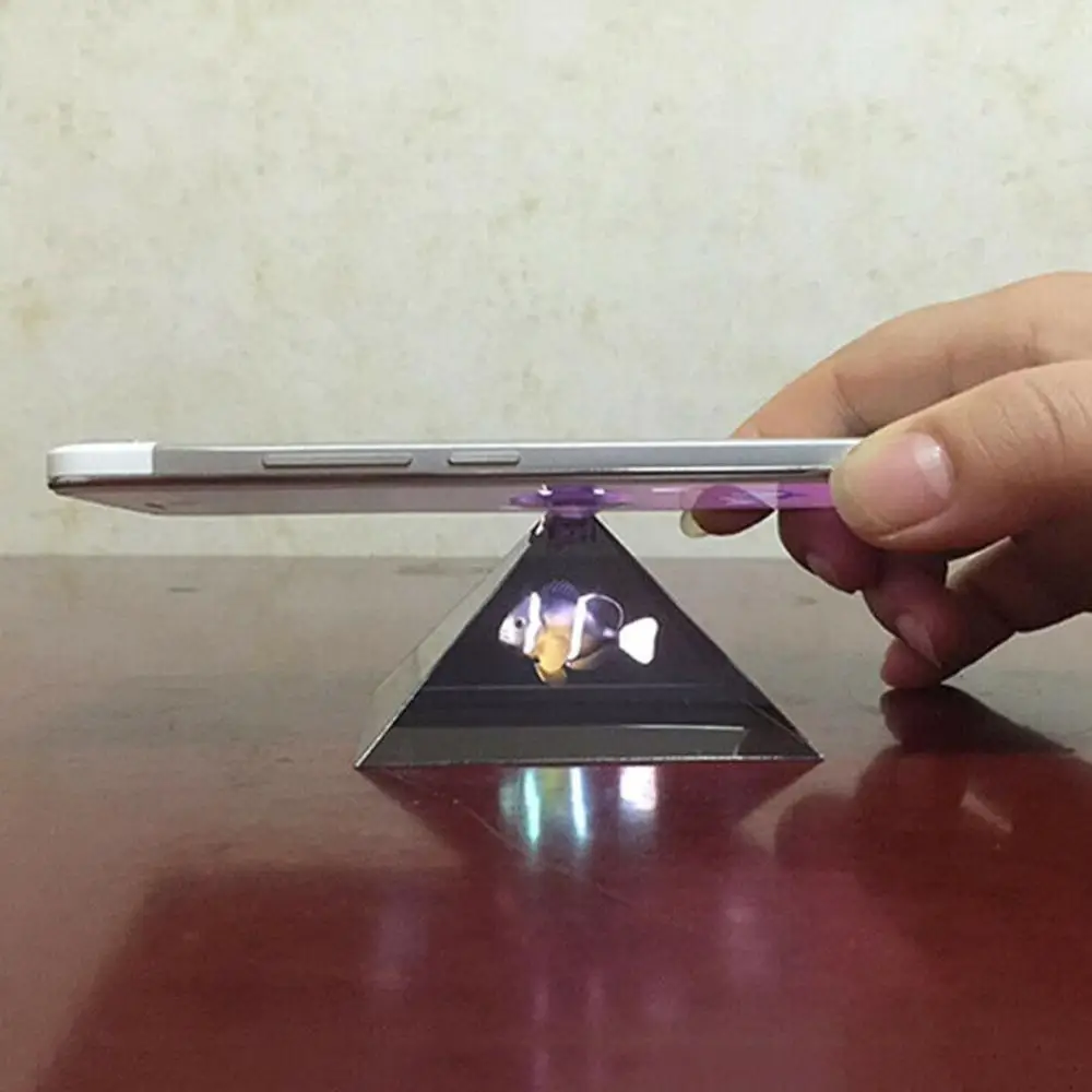 3D Hologram Pyramid Display Projector Video Stand Universa household transparent For Smart Mobile Phone C8R3