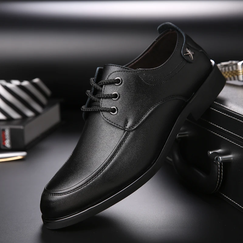

men dress business shoes flats PU leather pointed toe formal business shoes lace up men's oxford wedding flats club shoes L4