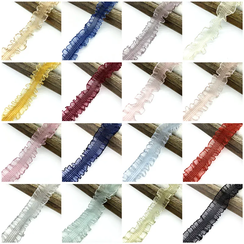 Elegant 30mm Elastic Lace Ribbon for Hair Accessories and DIY Crafts - 1 Yard