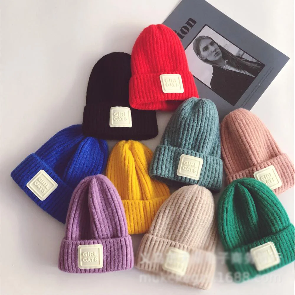 Яркие цвета, теплые детские зимние шапки для детей, детская вязаная шляпа для мальчика, детская шапка для маленьких девочек, детская шляпа