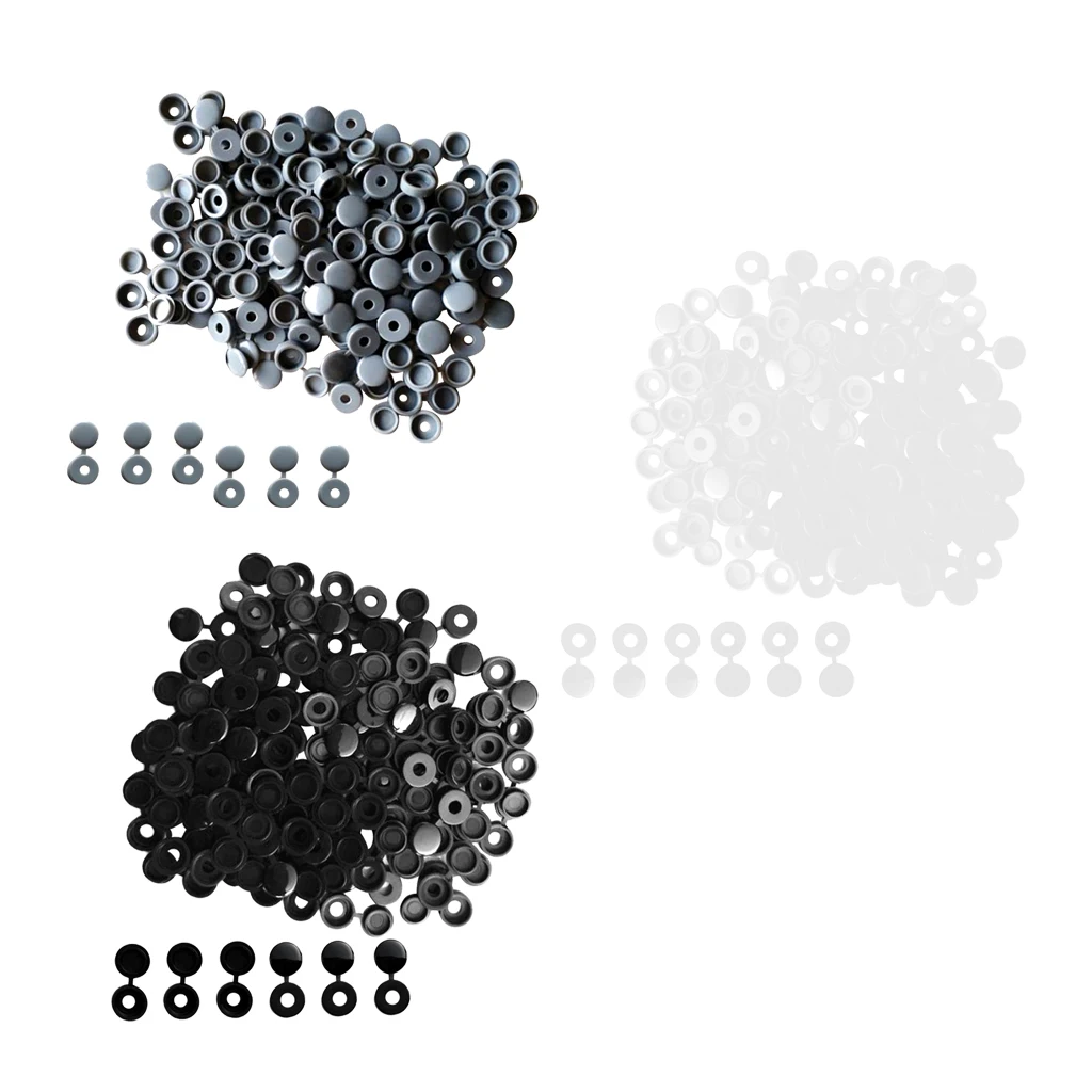 

100 Pieces Small 4.1mm Plastic Hinged Screw Cover Fold Snap Caps End Protector for Auto Car Furniture Home Decor