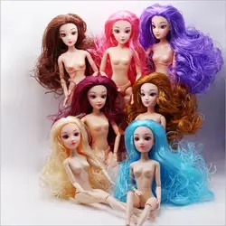 Poupées articulées de poupée 32cm/1/6 BJD, cheveux multicolores réglables, jouets pour fille, accessoires, cadeau de noël, corps nu 