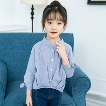 New Style Versatile Children Shirt Girls Autumn Clothing Long Sleeve Big Boy Children Striped Shirt Childrenswear