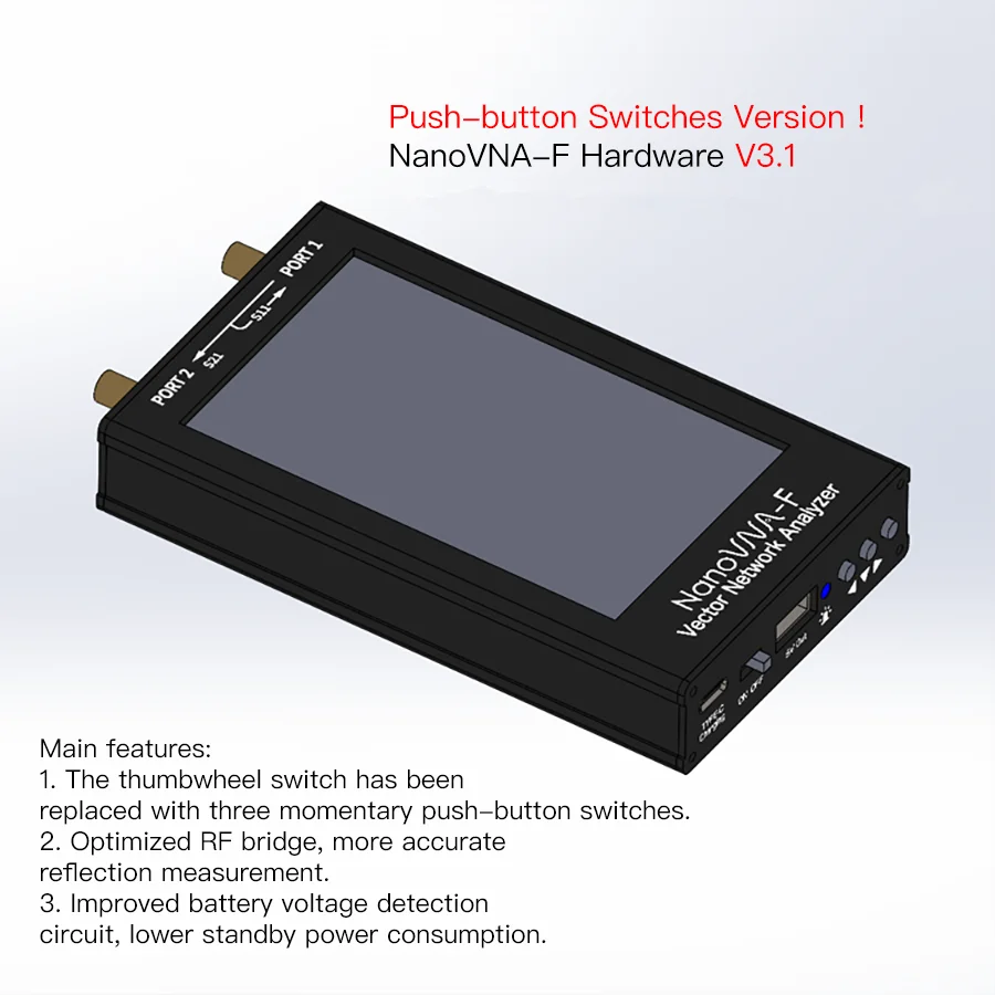 Nanovna F nanovh UHF антенна анализатор 1 5 ГГц оборудование V3.1 кнопочный переключатель 2020|