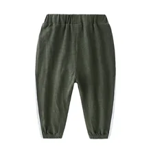 Детские противомоскитные штаны г. Весенние Новые Стильные повседневные однотонные штаны в Корейском стиле для мальчиков штаны-фонарики мужские гусеницы