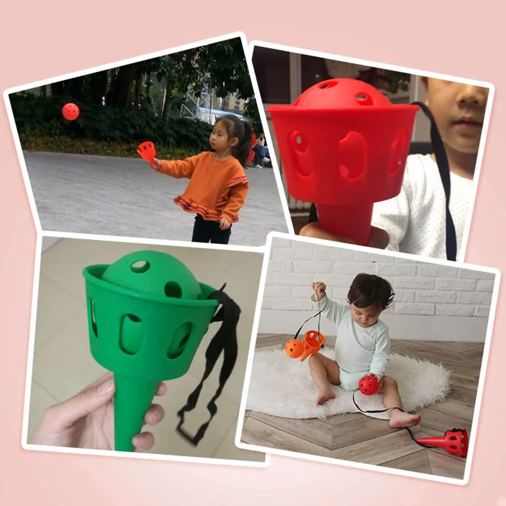 Children Outdoor Toy Fun Ball and Cup Toy Set Softball for Beginner Kids Motor Skills Throw and Catch Ball Game Toy