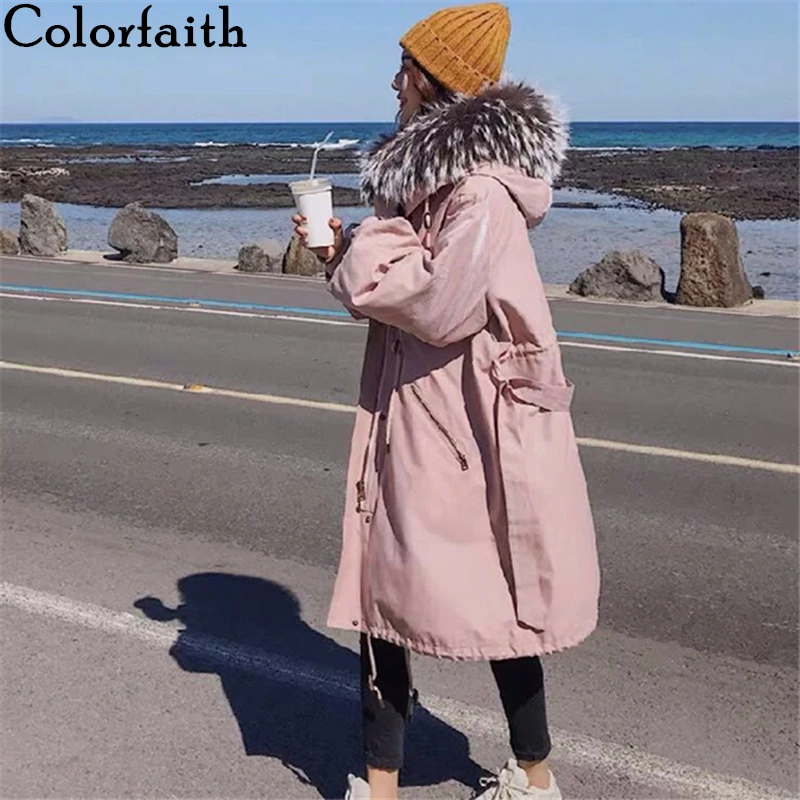 Colorfaith новинка 2019 Женская парка куртки Осень зима пальто стеганое с капюшоном