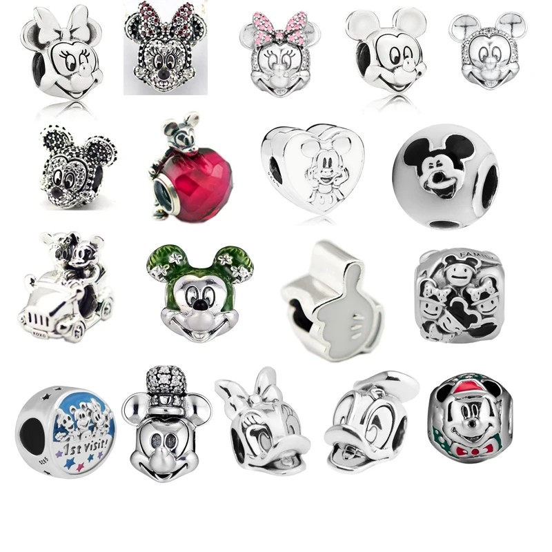 

Fit Pandora charms Bracelets 100% 925 Sterling Silver Animal Mickey Minnie Family Charm for Jewelry Making 925 Silver Kralen