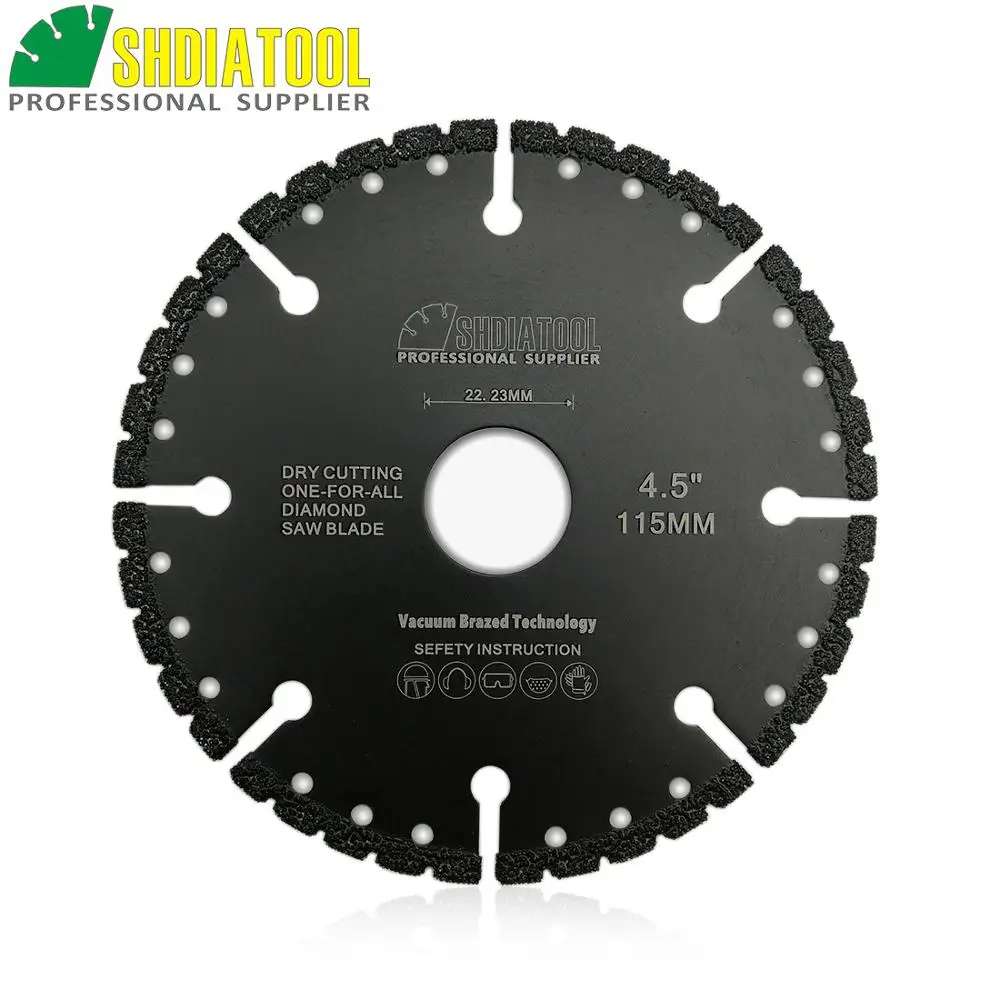 SHDIATOOL 4.5"/115mm Vacuum Brazed Diamond Demolition Blade Multi Purpose Saw Cast Iron Steel Metal Plastic Cutting Disc | Инструменты