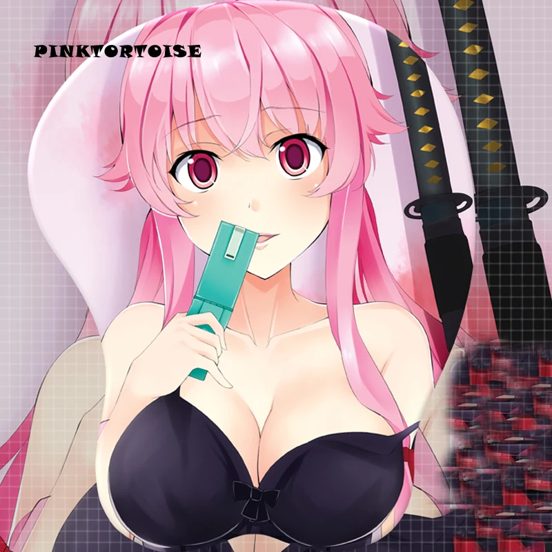 

PINKTORTOISE Anime Gasai Yuno mousepad 3d chest Soft Silicon 3D Pad anime Ergonomic mat Gaming MousePad