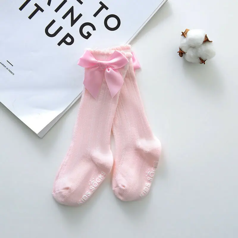 Pudcoco/Коллекция года, новые весенние детские носки мягкие хлопковые детские носки до колена с объемным бантом для маленьких девочек возрастом до 4 лет