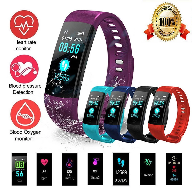 

Y5 Bluetooth Smart Bracelet Color Screen Intelligent Heart Rate Monitor Blood Pressure Measurement Fitness Tracker Men's Watch