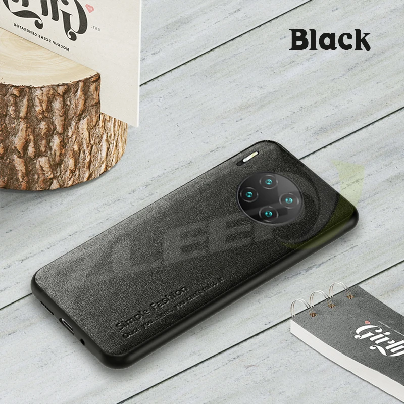 Роскошная задняя крышка для huawei mate 30 20X10 P30 P20 Pro, чехол из натуральной кожи Honor20 9X Nova5 Pro, Защитная сумка для телефона, Couqe Mujer - Цвет: Black