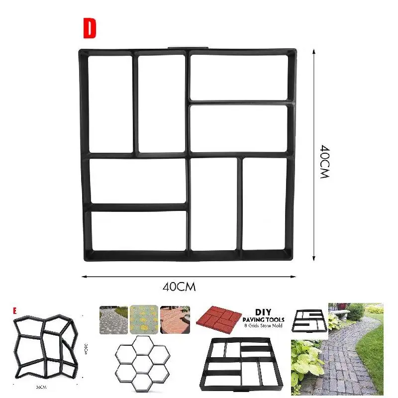 Сад DIY Пластиковый путь производитель тротуар модель бетонный шаговый каменный цемент плесень кирпич NE