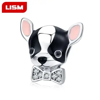 

2019 Enamel Zircon Chihuahua Dog Charm Silver 925 Original Fit Bracelet & Bangle 925 Sterling Silver Jewelry
