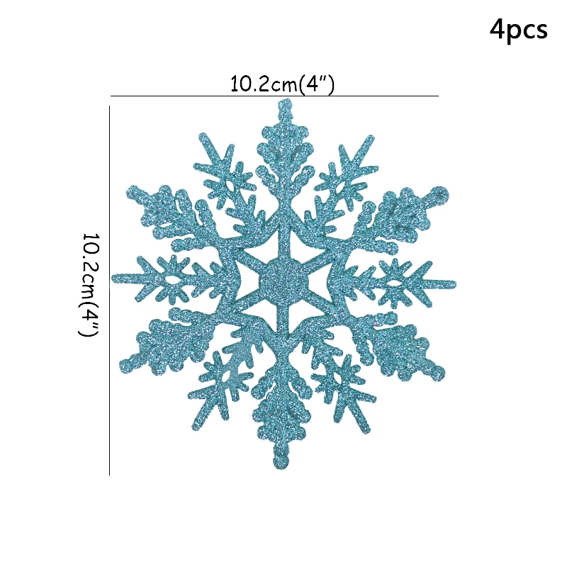 Joy-Enlife Замороженные вечерние Рождественские снежинки украшения 3D Полые Снежинка из бумаги гирлянды настенные Висячие украшения зимние Вечерние - Цвет: 4pcs light blue