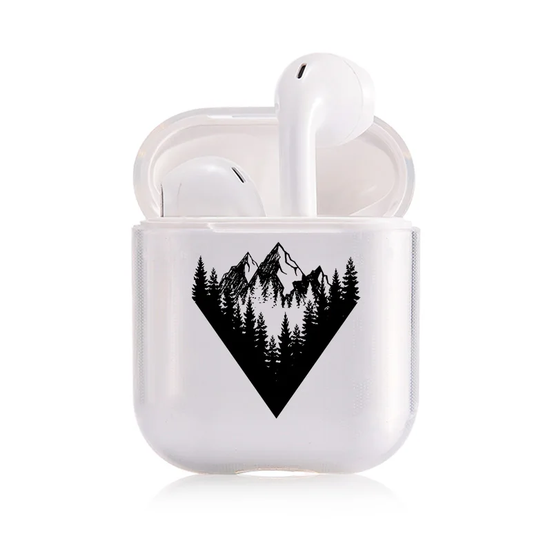I301206 Чехол Airpods 1/2, прозрачный мягкий силиконовый чехол с рисунком восхода солнца для Bluetooth, беспроводной чехол для наушников, чехол для зарядки, сумки - Цвет: I301206