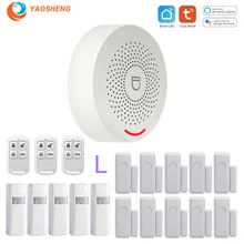 WIFI Intelligent Alarm Security System With Door Sensor Smart Life&Tuya App Control Compatible With Alexa & Google Assistant