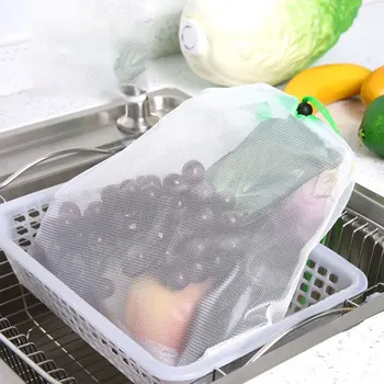 

15pcs Drawstring Mesh Bags Reusable Sundries Toy Fruit Vegetable Storage Punch for Home Daily Use