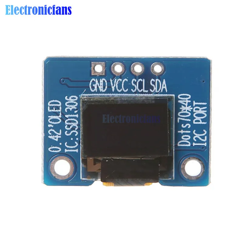 Diymore 0,42 дюймовый OLED дисплей ЖК-модуль 72*40 OLED модуль IIC/SPI интерфейс Белый ЖК-дисплей модуль 16 Pin SSD1306