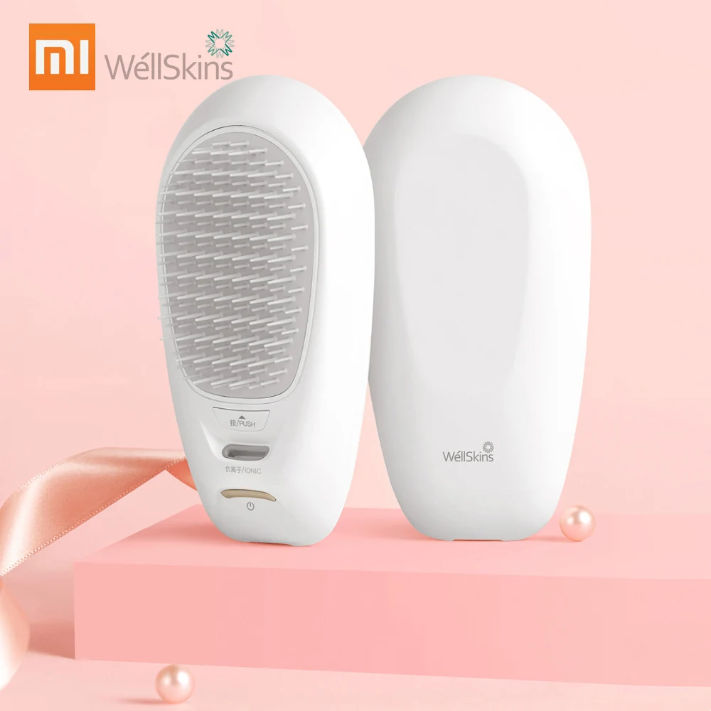 Xiaomi Wellskins анион расческа для волос Антистатическая щетка для волос Массажная расческа салонный инструмент для укладки волос портативная перезаряжаемая головка спа расческа