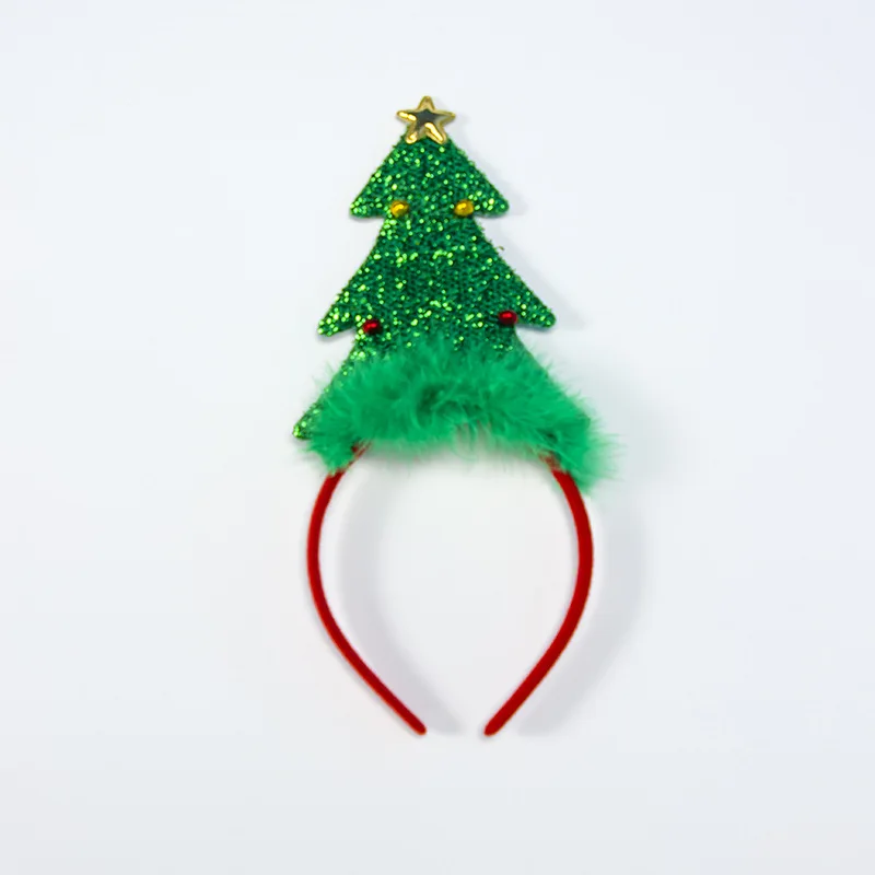 Новинка, Рождественская повязка на голову, милые рождественские вечерние украшения для женщин и девушек, двойная повязка на голову с застежкой, Рождественский обруч на голову, головные уборы, аксессуары - Цвет: SDKFQG