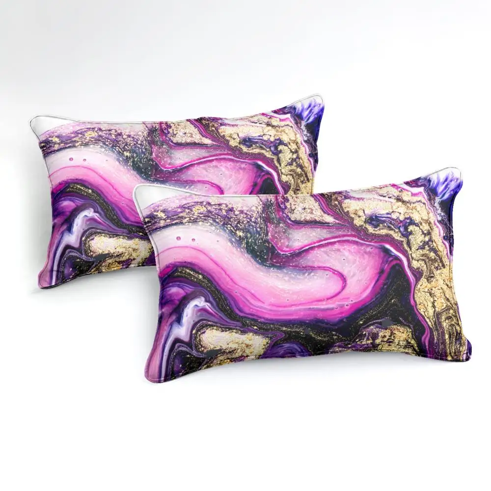 Marble Bedding Pink Purple Tie Dyed Duvet Cover Set Pink Marble