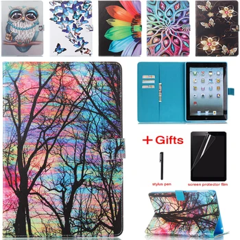 

For Apple iPad 2 3 4 Case Fashion Tablet PU Leather Flip Stand Case For iPad2 iPad3 iPad4 Painted Cover Funda Skin Shell