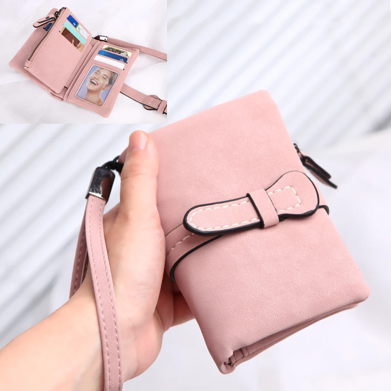 

2019 New Women Short Hasp Wallets Female Fashion Purse Coin Card Holders Big Capacity Purses Clutch Money Bag PU Leather Wallet