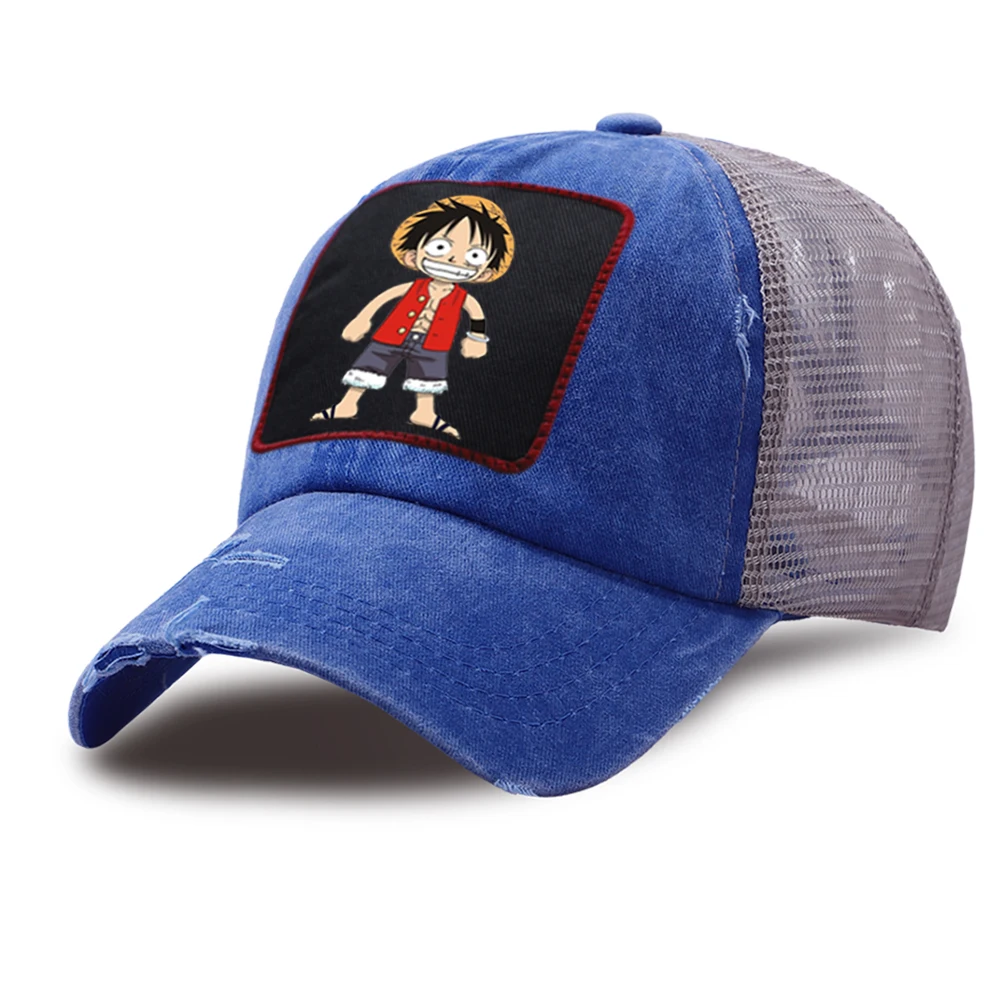 

Casual Anime One Piece Baseball Caps Unisex Adjustable Mesh Golf Cap Cotton Summer Snapback Hats Sport Funny Luffy Trucker Hat