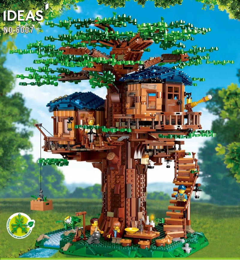 

Tree House Leaves Two Colours Ideas Building Blocks Bricks Set Chirstmas Gifts for Kid Compatible Legoinglys