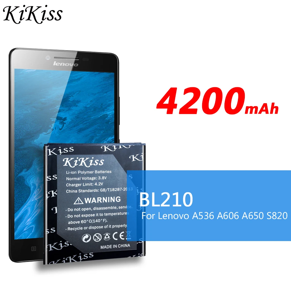 Сменный аккумулятор для смартфона KiKiss BL210 Lenovo S820 S820E A750E A770E A656 A766 A658T S650 A398T батареи