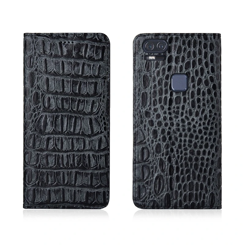 

Crocodile Back Pattern Genuine Real Leather Magnetic Flip Phone Bag For Asus ZenFone 3 Zoom ZE553KL/ZenFone 4 ZE554KL Phone Case