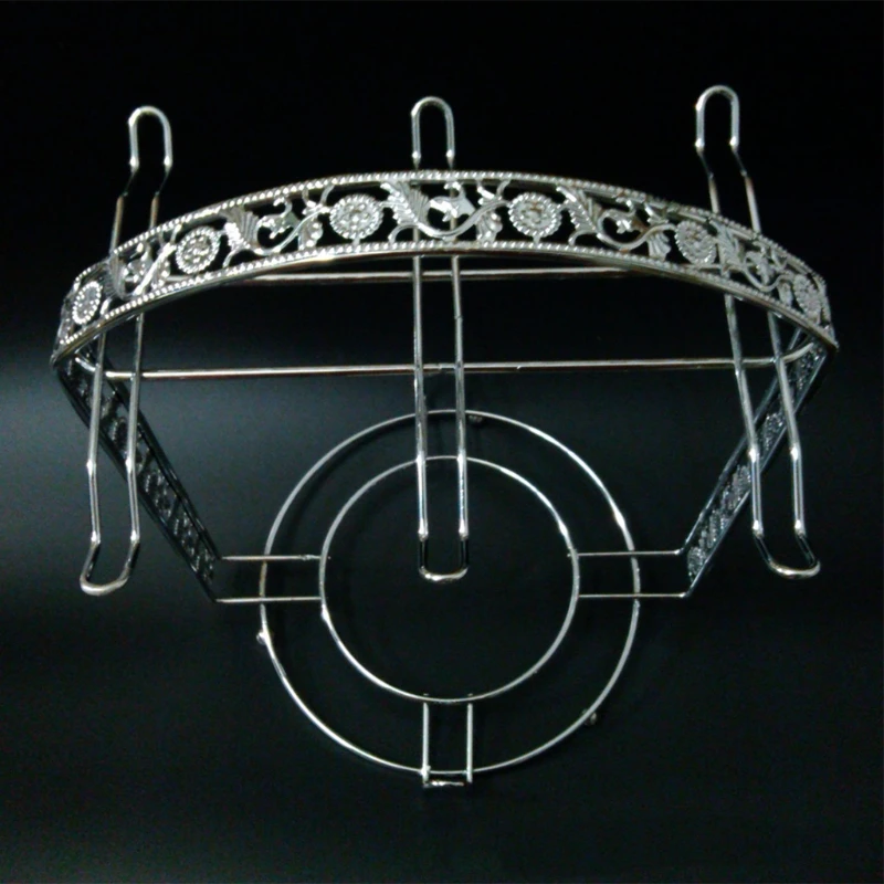 Silver Plating Coffee Cup Hob Cup Dish Rack Can Hang Most 6 Cups and Saucers Metal Stand Holder