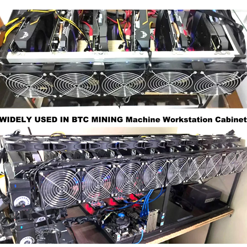 Btc Ltc Mineração Gabinete Workstation Máquina Placa Gráfica Rack Cooler Ventilador de Refrigeração Alta Velocidade Grande Fluxo de ar 110v 220v 120 mm 12 Centímetros - Imagem 5